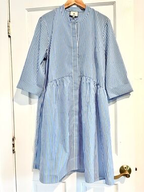 Tuckernuck Blue and White Striped Royal Shirt Dress